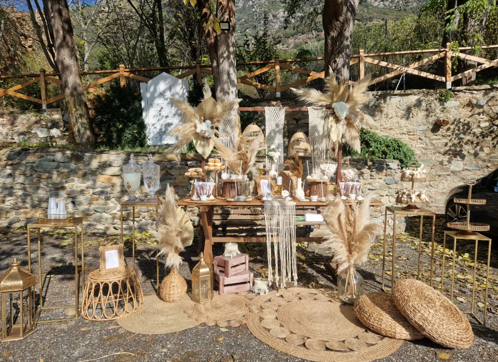 Στολισμός βάπτισης boho