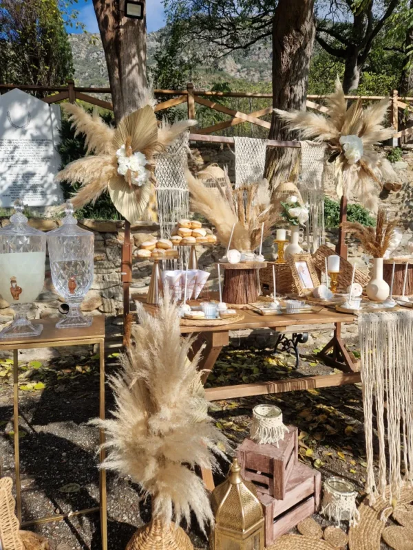 Στολισμός βάπτισης Boho